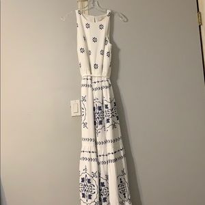 Maxi, white and Blue dress